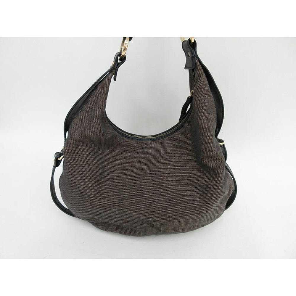 FENDI Shoulder Bag Brown Black Canvas Leather - Picture 2 of 10